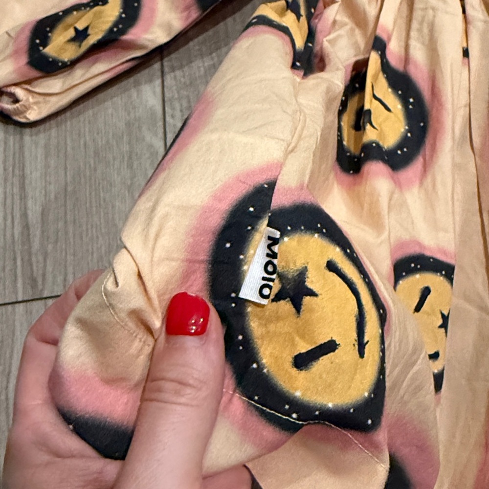 Molo Kids Caly Space Happy AOP Smiley Face Dress 4T - Picture 6 of 8